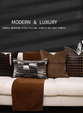 现简约客厅沙发接抱枕轻拼奢样板靠间软装搭配别墅床KED上靠代枕