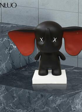 简公约现代9000-157厅创意大耳塑朵小客飞象可爱雕摆件样板间办室