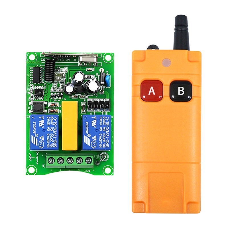 2路两路无线遥控开关电机正反转继电器点动模块抽水机 多功能