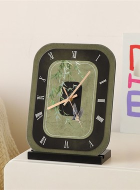 法式中古风桌面时钟摆件客厅家居入户玄关电视柜氛围感好物装饰品