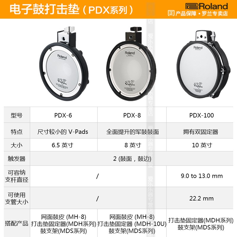 Rolnd罗兰CY5/8 KD9 PDX100 KT10 MDY-电子鼓打击垫镲片支架