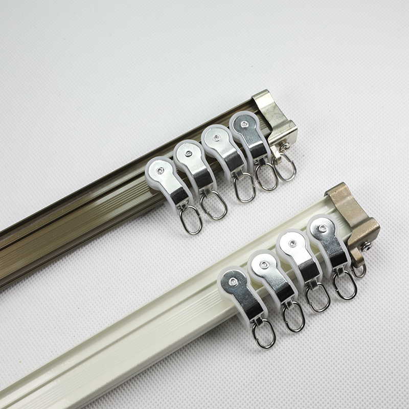 重型铝合金窗帘轨道单弯轨u型可弯曲窗帘杆弧形窗帘飘窗静音滑道