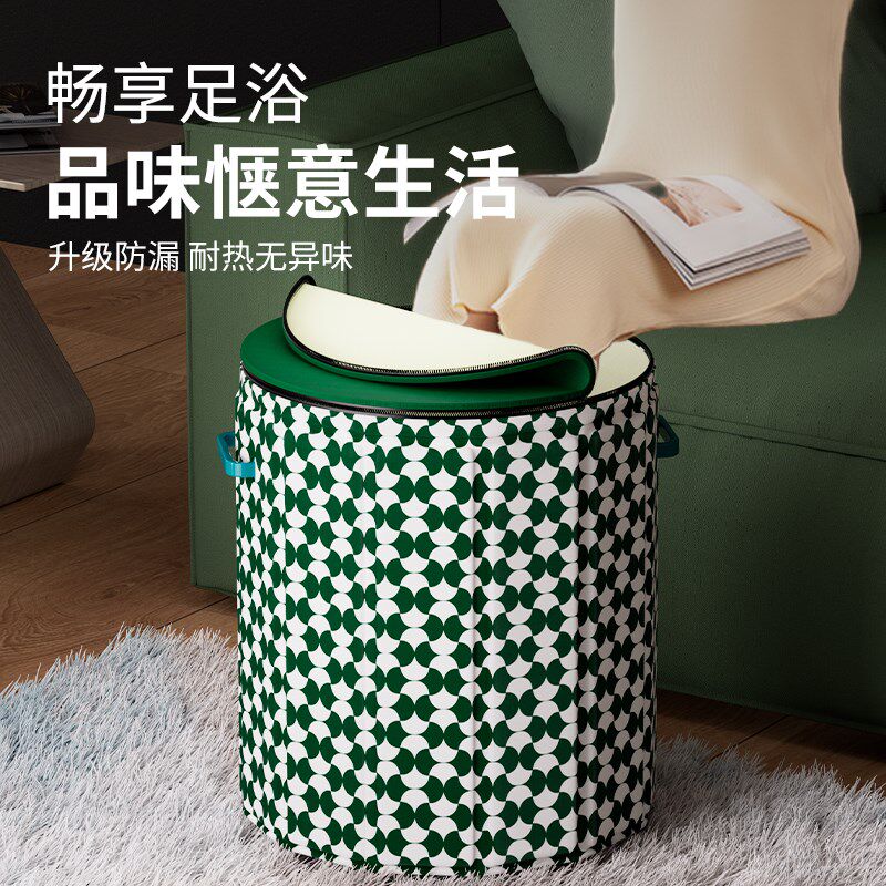 泡脚桶可折叠泡脚袋过小腿家用便携式儿童泡脚盆保温木板洗脚足浴