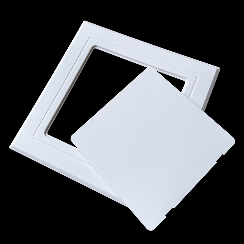 平贴检修口PVC黏贴式110下水管盖板自粘检查免打孔管道装饰盖