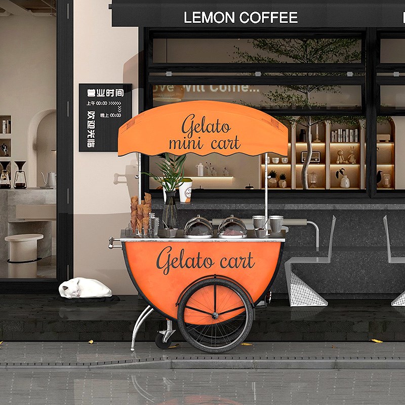 超市促销摆摊架子创意设计移动推车美食车铁艺面包餐车酒水花车