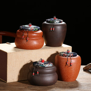 嘉斯佰特 宜兴紫砂茶叶罐散茶小罐2个装套罐储茶罐红茶醒茶罐