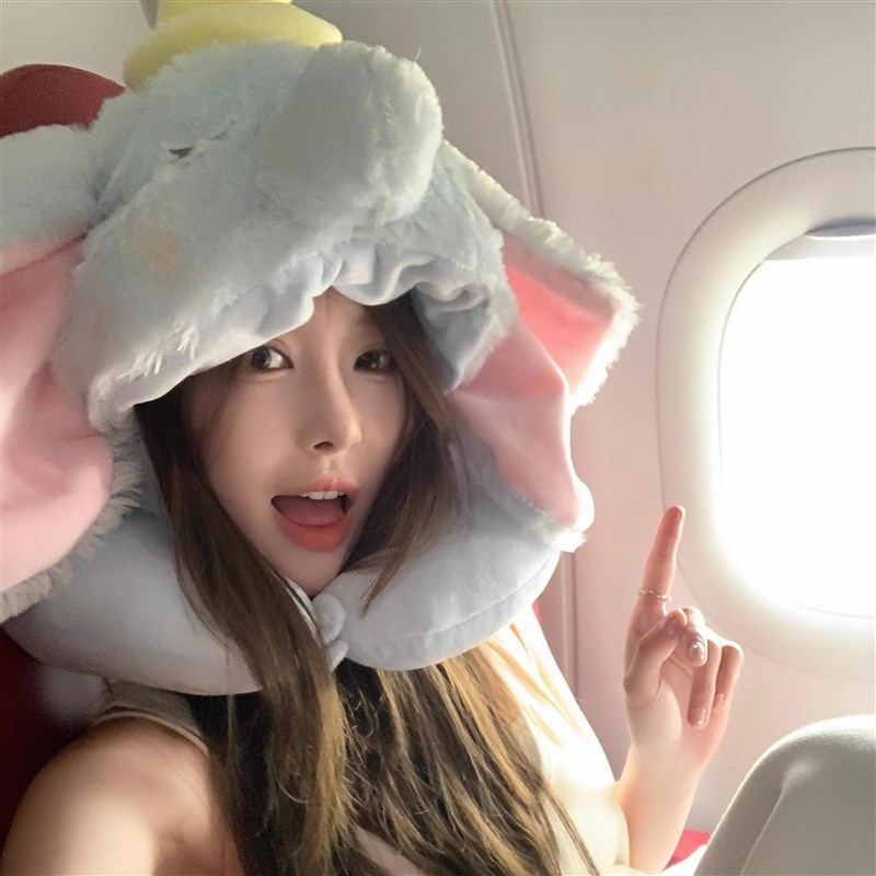 小飞象u型枕连帽可爱卡通便携式办公室飞机旅行长途护颈睡觉专用