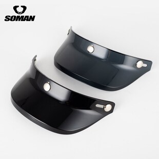 复古头盔专用帽檐摩托车头盔哈雷3/4半盔三扣专用遮阳挡风防雨帽