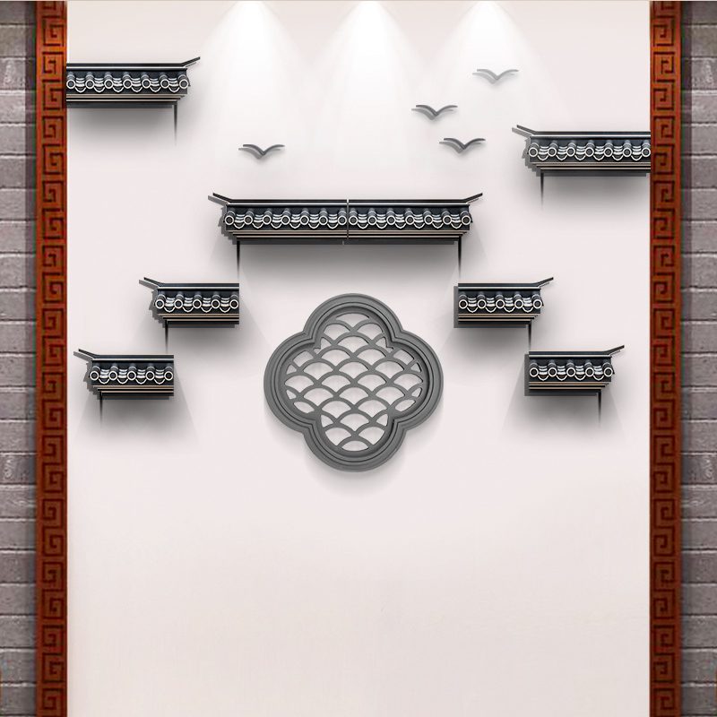 墙饰徽派墙面装饰屋檐墙上装饰品挂件客厅楼梯沙发电视背景墙壁饰