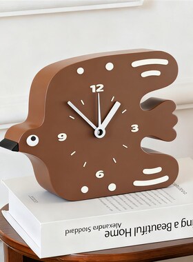 中古风时钟摆件复古桌面高级感钟表客厅酒柜简约摆放式座钟装饰品