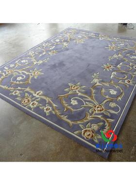 沙现代田简约紫色园植物花朵客厅家茶几发地毯书房卧室客740房床