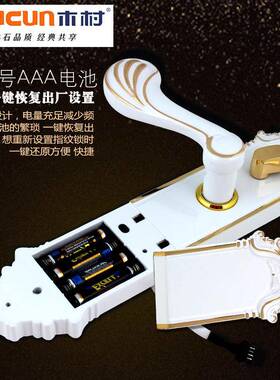 办公室欧内门指纹锁多功能感应AZ密锁IC卡能智锁式电子门锁白色码