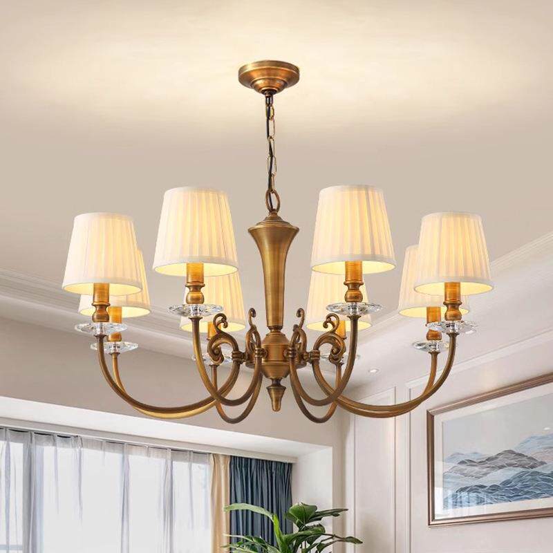 美式吊吊灯灯客厅灯全铜简约现871代大灯奢餐轻厅乡村别墅大堂中