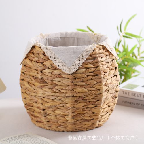 现货编制收纳篮创意手工储物筐桌面置物篮家居装饰植物绿植收纳筐