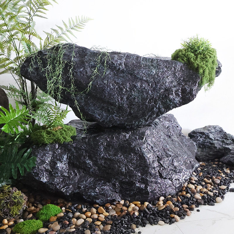 仿真石头造景鱼缸假山石花园户外庭院景观石室内装饰摆件摄影道具