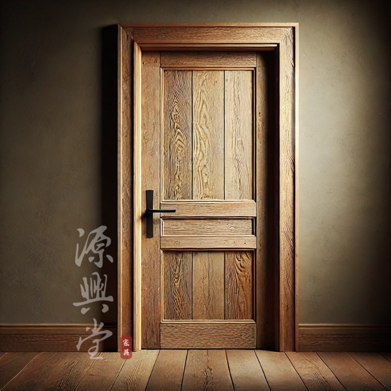 侘寂风实木门 实木室内门原生态自然仿古木门可订做 中古风室内门