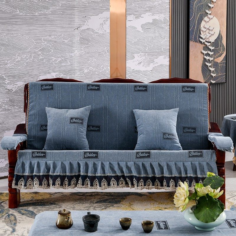 新款红木沙发坐垫带靠背加厚实木沙发套罩一体防滑中式海绵座垫