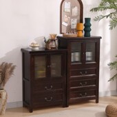 实木斗柜简约现代收纳柜子卧室五斗橱玄关抽屉柜带门储物柜五斗柜