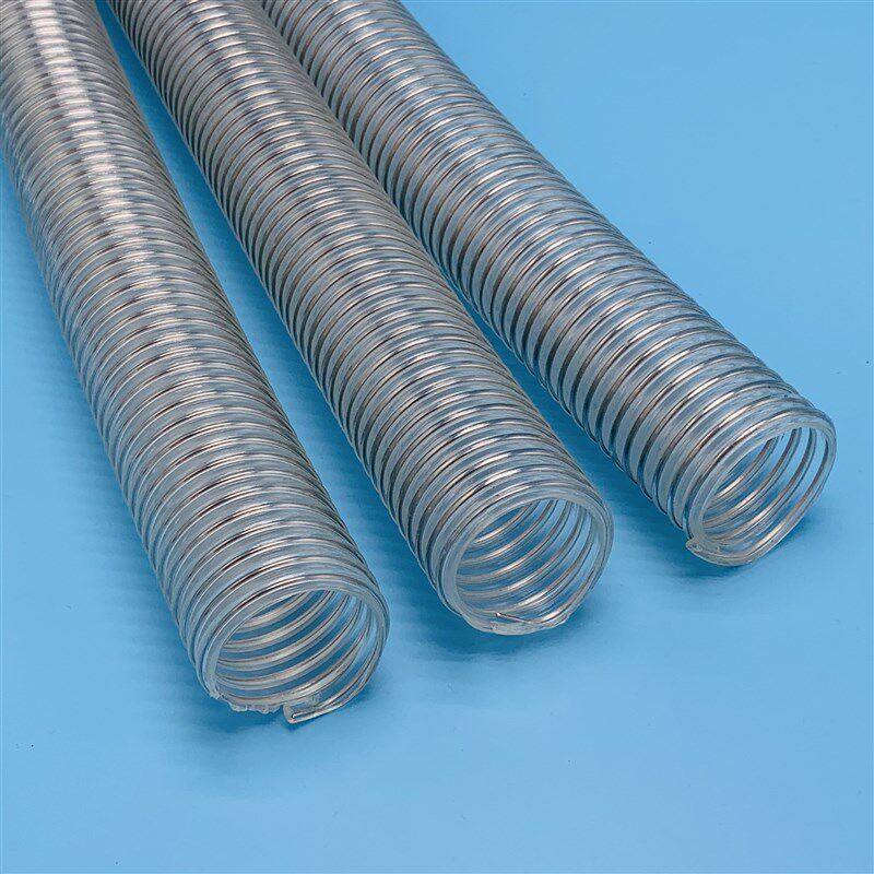 pu聚氨酯聚醚型透明耐水解耐高温不锈钢丝波纹软管高铁动车排污管