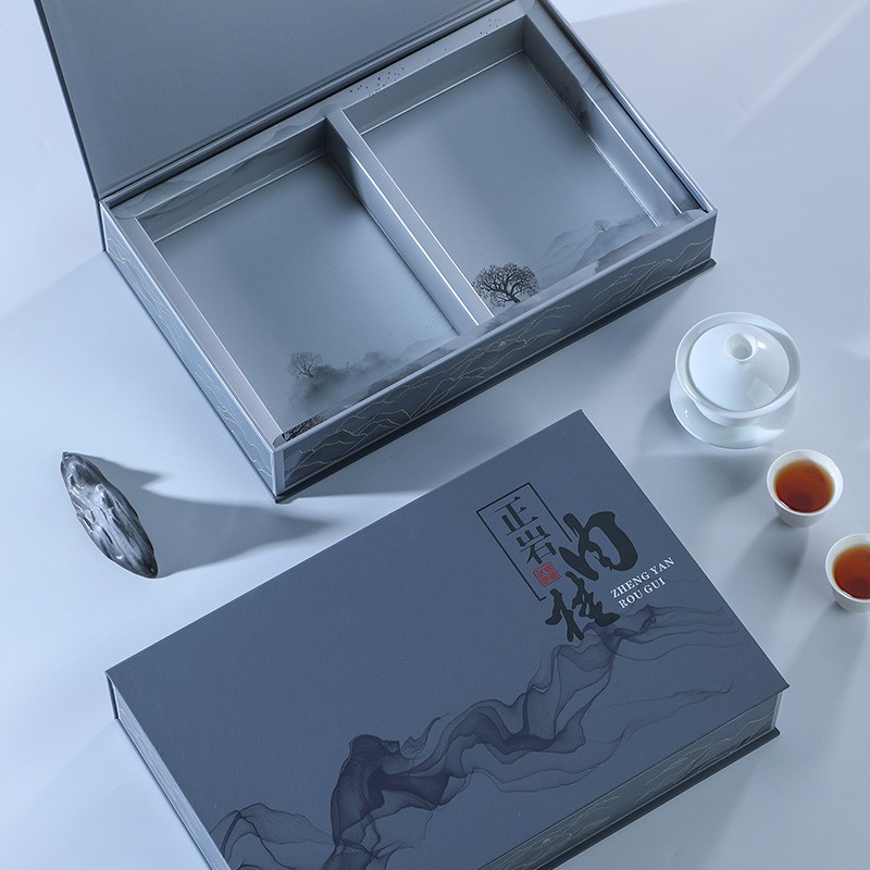 新款高端茶叶包装盒空礼盒武夷岩茶大红袍正岩肉桂水仙包装盒定制