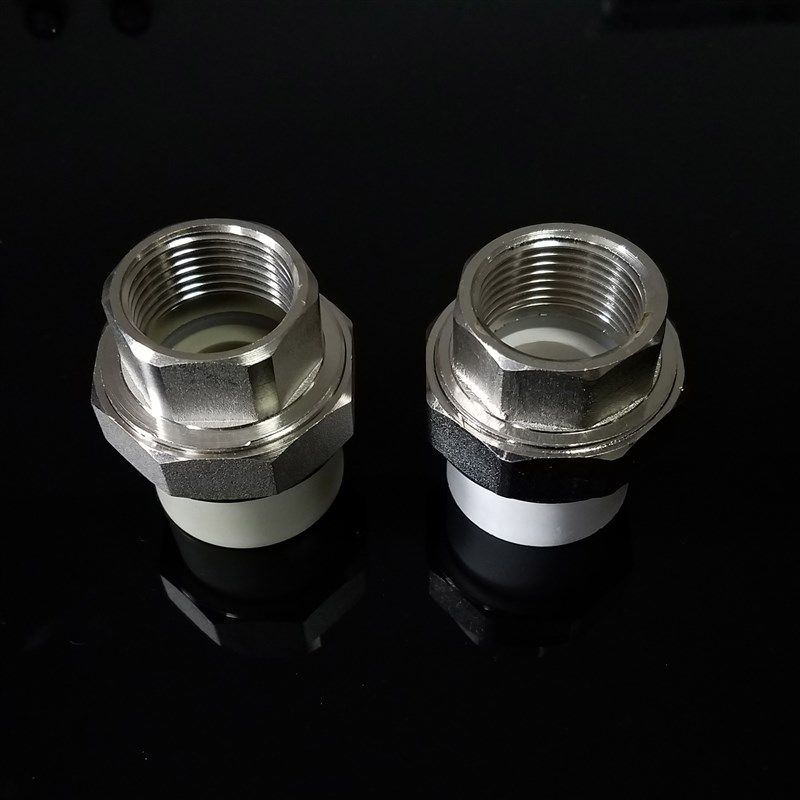 PPR内牙铜活接灰色白色20-3头铜活接热熔水管管件配件活接头