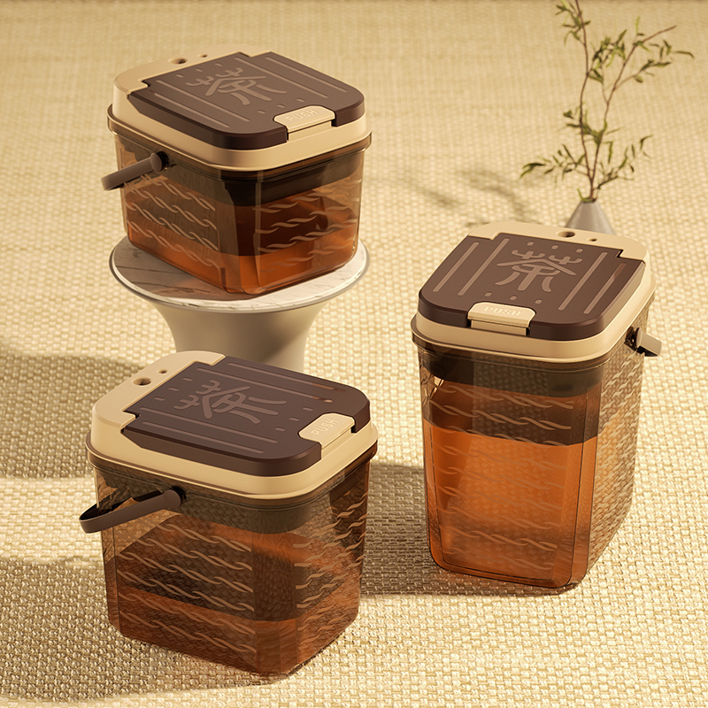 新款茶水桶废水桶茶渣过滤家用大容量透明干湿分离垃圾桶茶具配件