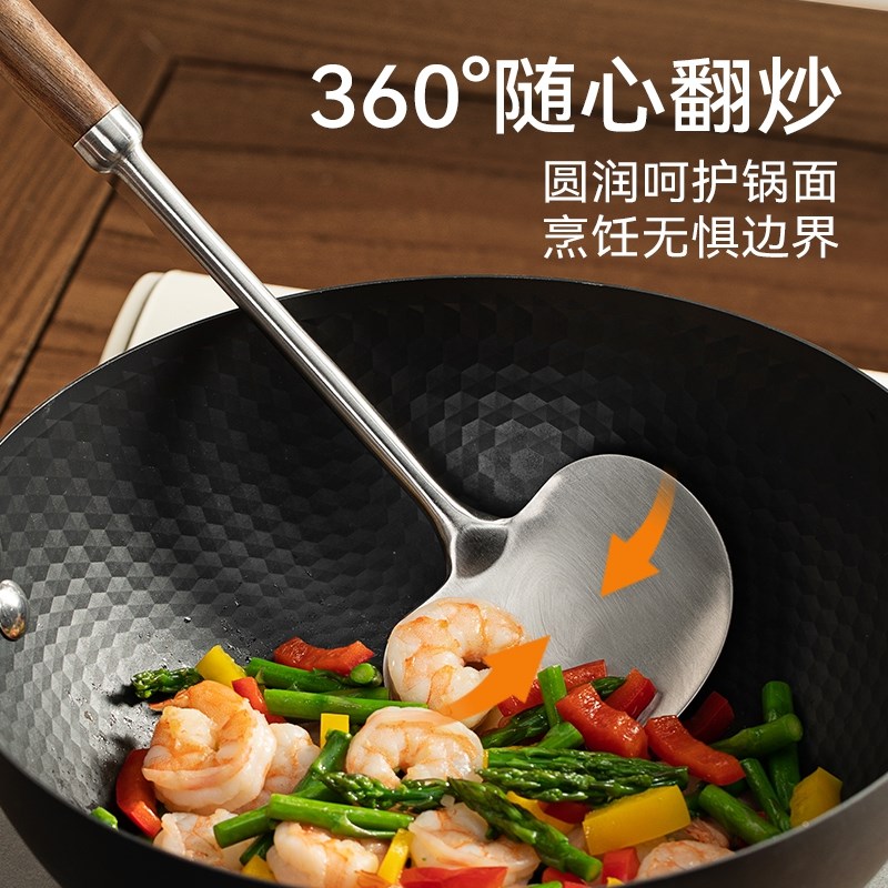 sowe30不锈钢锅铲蘑菇铲家用炒勺炒菜铲子汤勺小铁锅铲厨具装