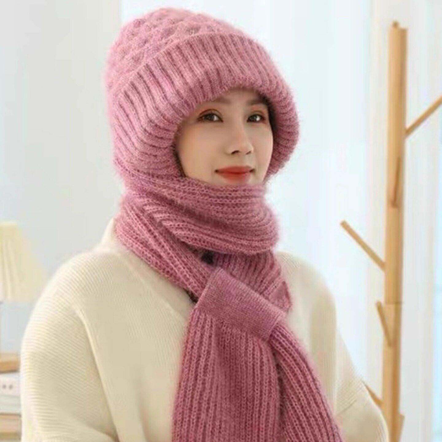酒红色寒风雪子围巾一女冬季骑车防加厚帽东北防寒体保暖帽tyx297