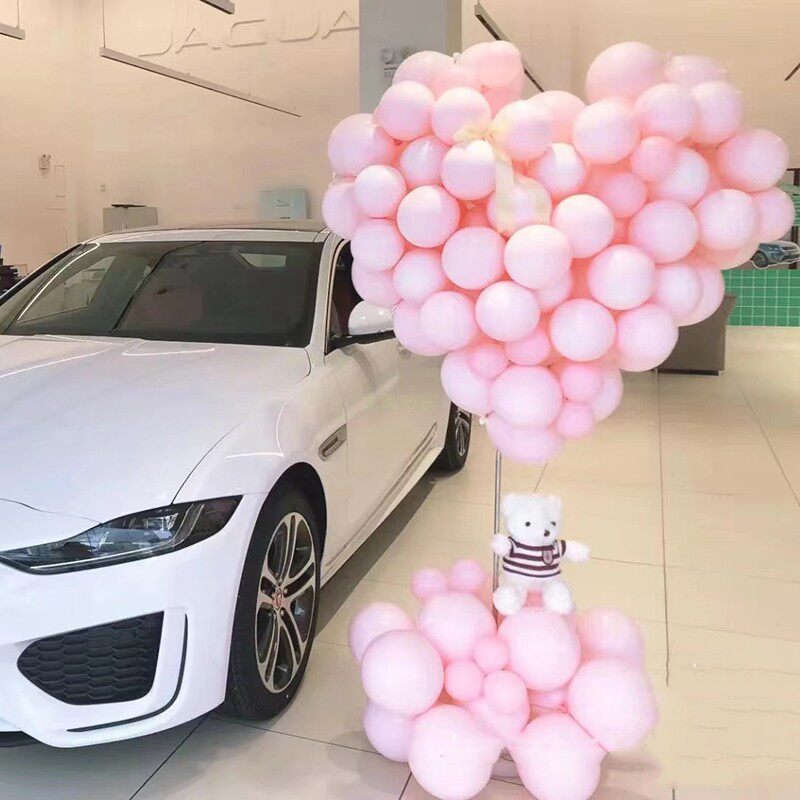 爱心气球立柱4s店展厅交车仪式商场开业婚房装饰国庆节场景布置品