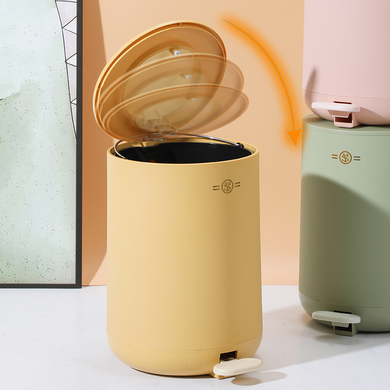 盖脚踩缓降垃圾桶按压家用客厅卧室带盖静音可爱大号厕所垃圾筒