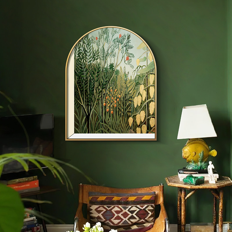 法式装饰画复古挂画拱型摆画客厅房间壁画餐厅玄关壁画植物艺术画