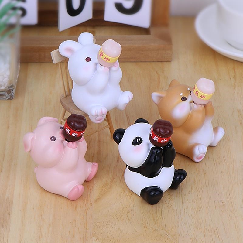 车内饰品摆件202新款汽车中控台车载装饰品小狗熊猫车饰快乐吨吨