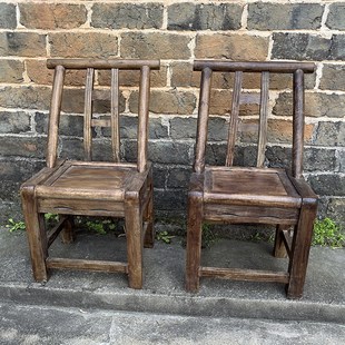 明清复古做旧实木椅子怀旧靠背椅餐椅手工木头榉木柏木餐饮业烧烤