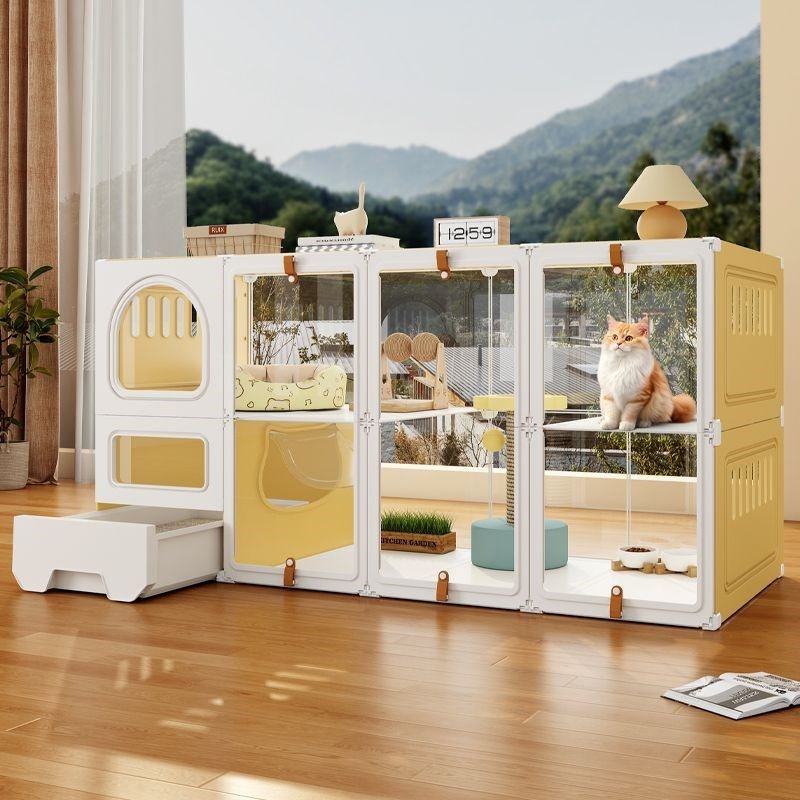 全景猫别墅超大自由空间带厕所一体家用室内豪华猫窝一室一厅一卫,宠物/宠物食品及用品,猫笼子/猫别墅,淘宝优惠券,粉丝福利购,淘宝优惠卷