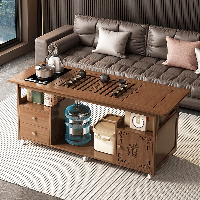 移动茶车家用沙发边几多功能茶几客厅茶桌中式茶台茶水柜阳台推车