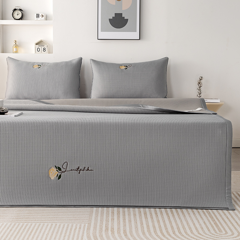 24新款夏季床席三件套布艺冰丝凉席可折叠软凉席冰丝席水洗套件