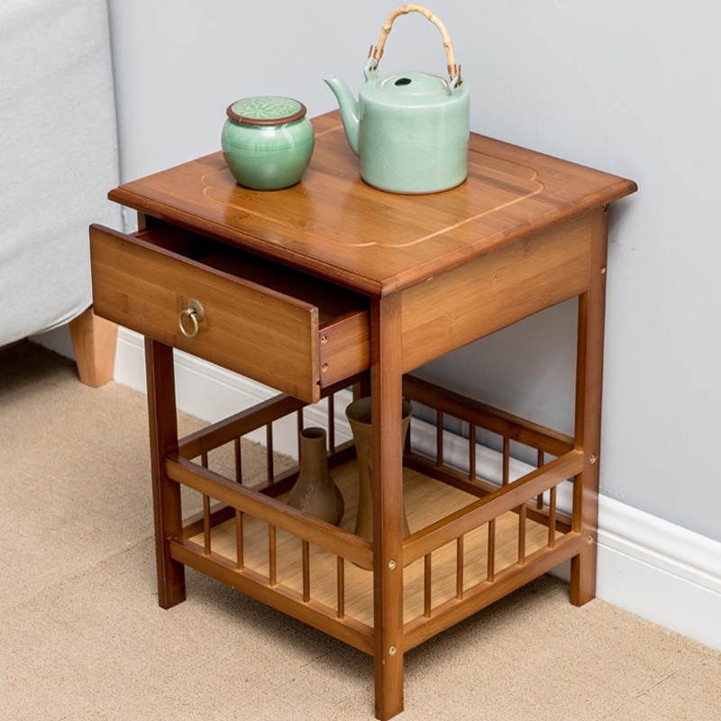 楠竹围栏带抽屉花架实木多层客厅室内落地绿萝多肉花台花几鱼缸架