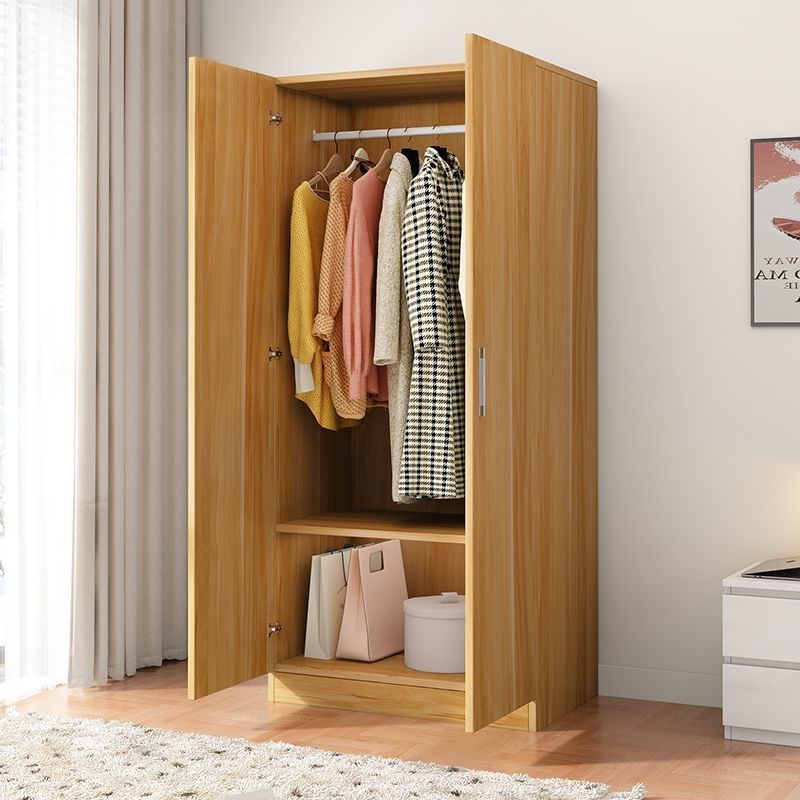 全挂衣柜家用卧室简易小户型定制两门单人木柜欧式简易层长挂款