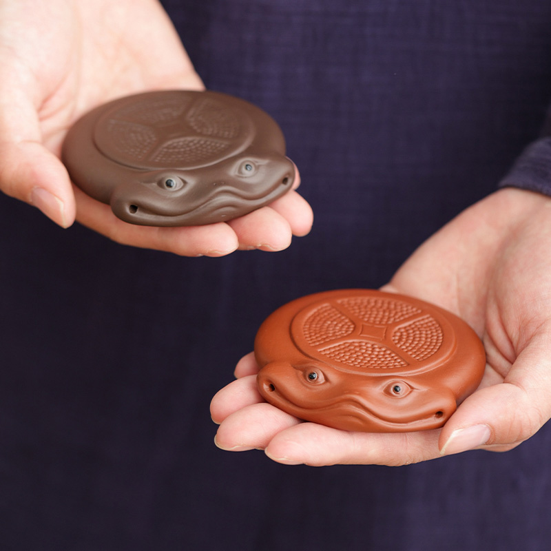 创意功夫茶杯垫托隔热垫茶道茶具零配件精品紫砂金蟾茶宠摆件可养