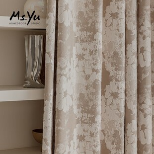 24年新款卧室遮光窗帘法式浪漫客厅窗帘双面雪尼尔提花凡娜喻小姐