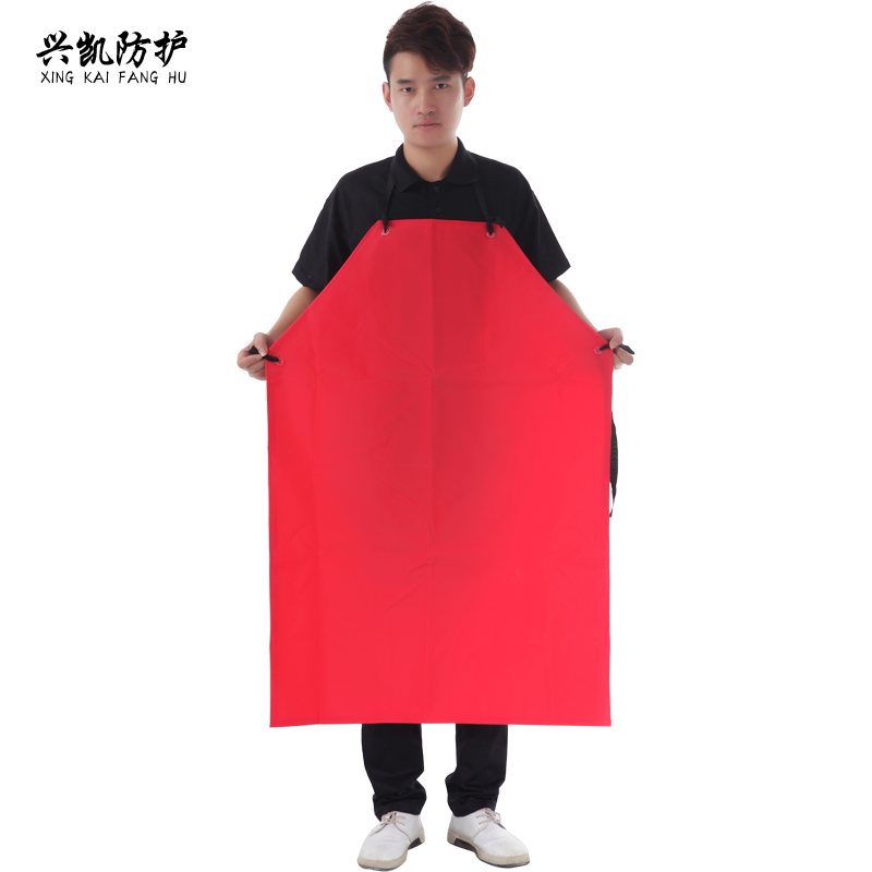 pvc长款加厚工作服耐酸碱耐油耐磨屠宰场石材加工围裙防水女
