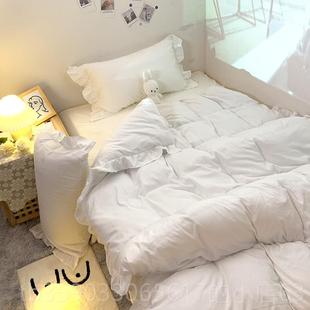 正品 .1.8m双床单被套三 纯色i人n小清新公主少s女心床上四件套15