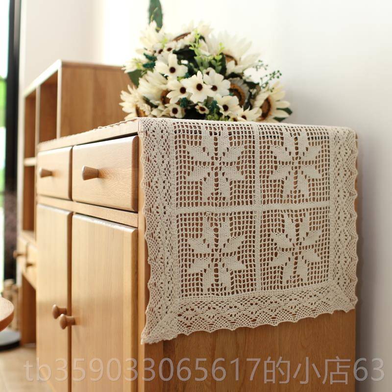 正品美国村覆乡古针桌旗桌布装饰棉钩咖啡桌柜盖学森林风格文射击