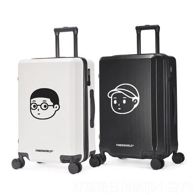高档fin2erworl女d定制图行李箱旅行箱男登机箱4寸轻案便潮学生拉