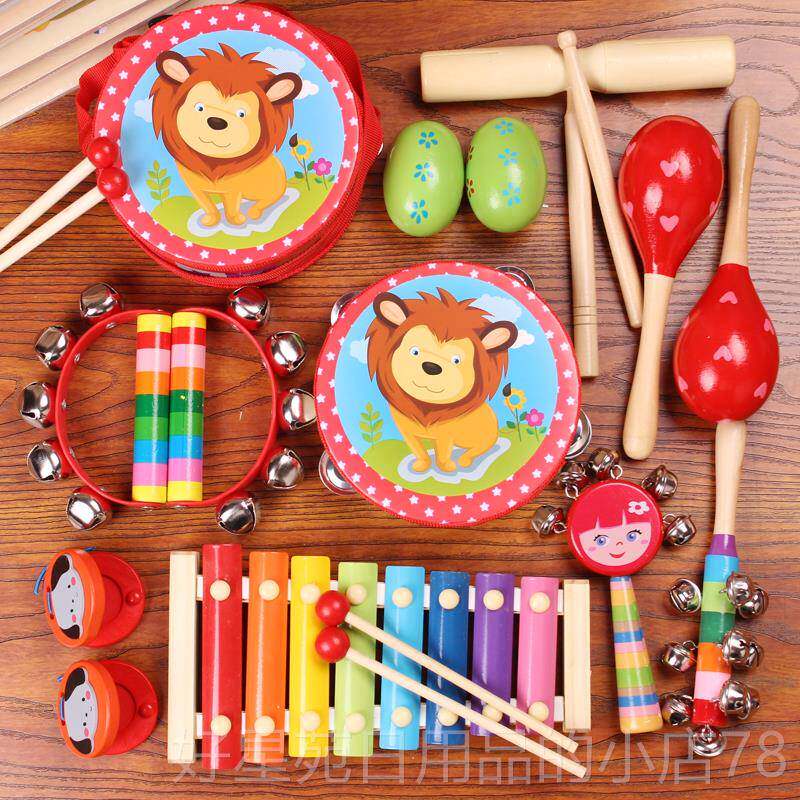 高档摇奥尔夫打击乐器组合手拍鼓木质沙锤区铃儿早教音乐角幼玩具