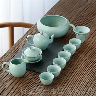 高档宁不凡茶汝窑功具套装冰裂开片可养家用夫茶具陶瓷茶盖壶碗茶