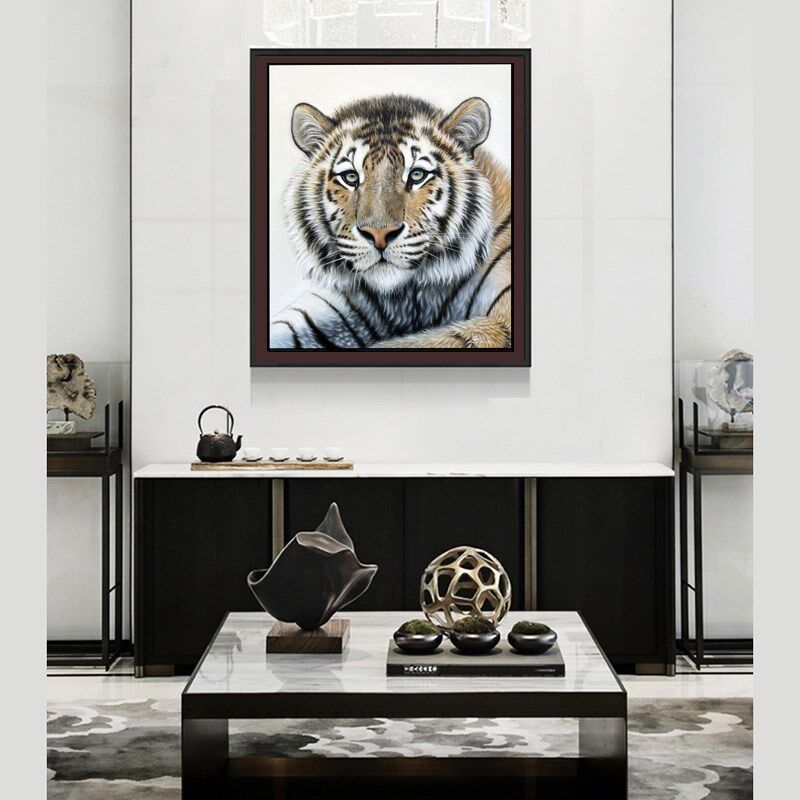 苏绣DIY套件初学 老虎 虎头特写 玄关客厅卧室办公室 刺绣装饰画