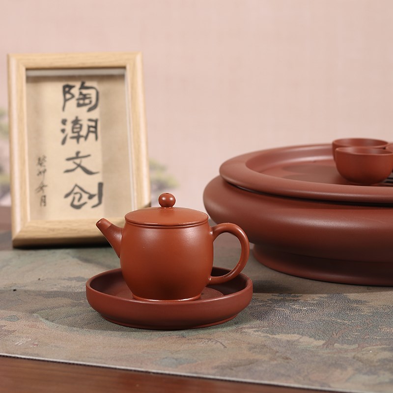 老安顺手拉高汉瓦工夫小茶壶小号泡茶复古茶壶潮州朱泥出水好密封