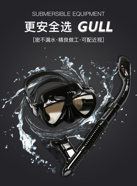 GULL浮潜面镜潜水镜可换近视潜水面镜浮潜三宝呼吸管套装潜水装备