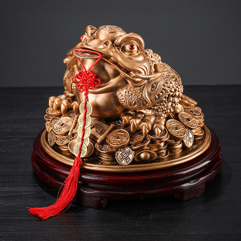 大号招财金蟾摆件店铺开业礼品家居客厅酒柜收银柜台办公桌装饰品